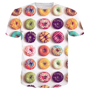 Tshirt Donuts / Plein de donuts / tshirt blanc