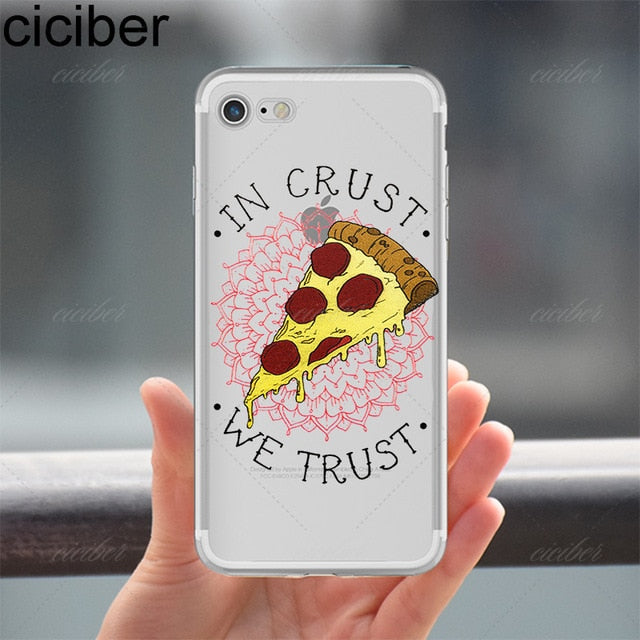 Coque téléphone Frites Donuts Pizza Food étui souple TPU Pour iPhone 11 Pro Max 6 6S 7 8 plus 5 5S SE XR X XS Max