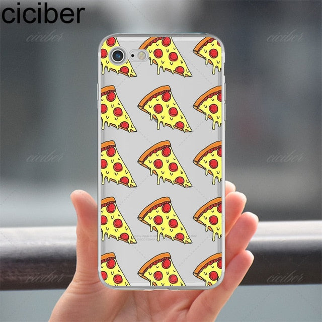 Coque téléphone Frites Donuts Pizza Food étui souple TPU Pour iPhone 11 Pro Max 6 6S 7 8 plus 5 5S SE XR X XS Max