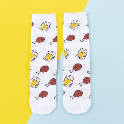 Chaussettes donuts pour femmes + Fruits / Banane / Avocat / Citron / Oeuf / Cookie / Beignet