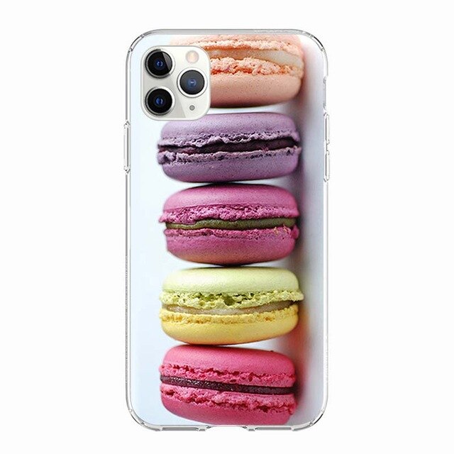 Coque téléphone Frites/Donuts/Pizza: étui souple pour iPhone 11 7 X 8 6 6S Plus 5S