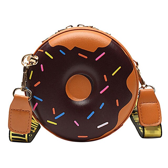 Sac à bandoulière en forme de beignet/donuts Sacs mignons en cuir croisés