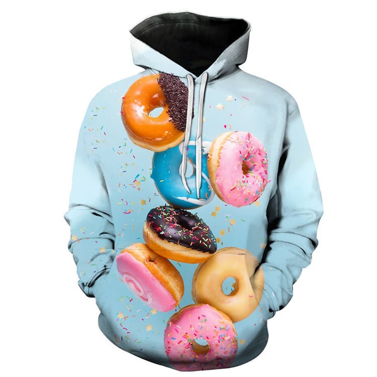 New Fashion 3D Print Women Hoodies Funny Hoodies Donuts chocolate dessert Print Hotstyle Pullover Sleeve Streetwear Sweatshirt