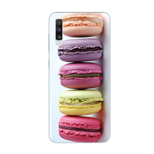 Coque smartphone donuts/chocolat/pizza pour Samsung Galaxy A51 S20 A71 A50 A70 A80 A90 A40 A30 A20 A60 A10 A20e