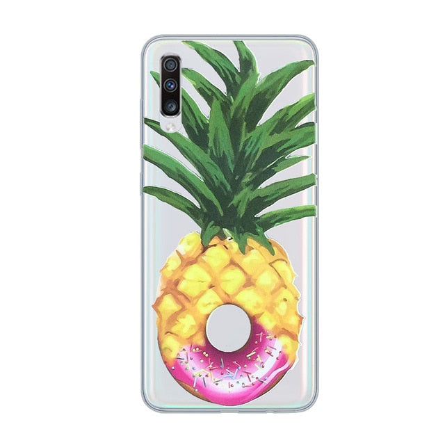 Coque smartphone donuts/chocolat/pizza pour Samsung Galaxy A51 S20 A71 A50 A70 A80 A90 A40 A30 A20 A60 A10 A20e