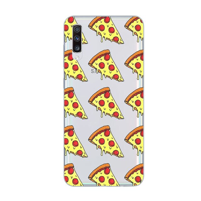 Coque smartphone donuts/chocolat/pizza pour Samsung Galaxy A51 S20 A71 A50 A70 A80 A90 A40 A30 A20 A60 A10 A20e