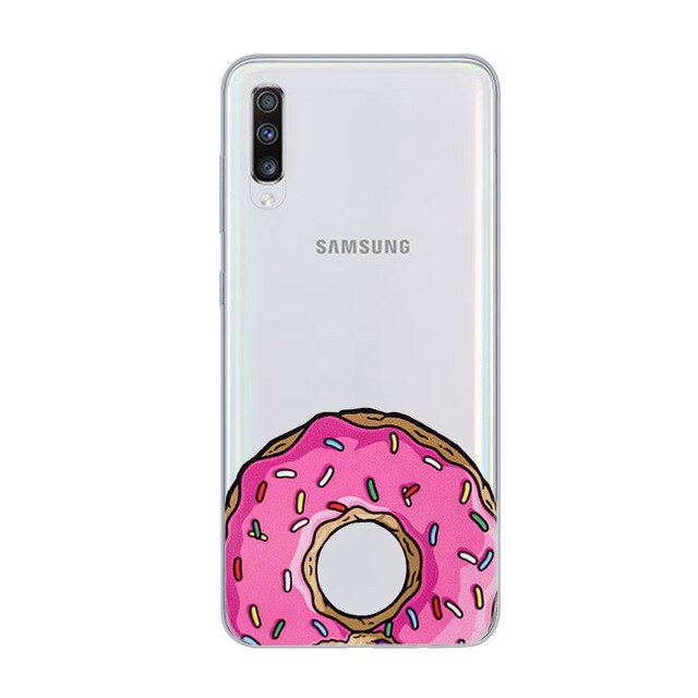 Coque smartphone donuts/chocolat/pizza pour Samsung Galaxy A51 S20 A71 A50 A70 A80 A90 A40 A30 A20 A60 A10 A20e