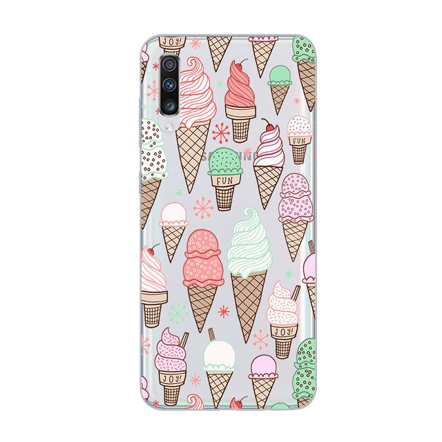 Coque smartphone donuts/chocolat/pizza pour Samsung Galaxy A51 S20 A71 A50 A70 A80 A90 A40 A30 A20 A60 A10 A20e