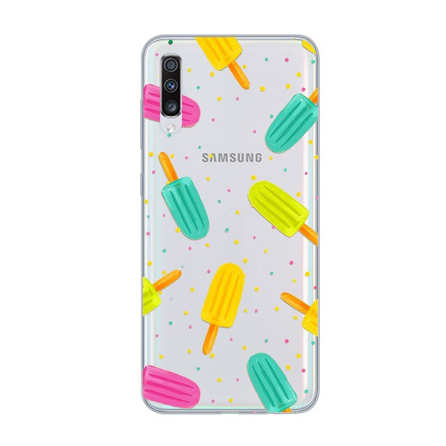 Coque smartphone donuts/chocolat/pizza pour Samsung Galaxy A51 S20 A71 A50 A70 A80 A90 A40 A30 A20 A60 A10 A20e