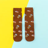 Chaussettes donuts Femmes Dessin : Fruit / Banane / Avocat / Citron / Oeuf  / Cookie