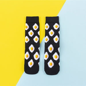 Chaussettes donuts Femmes Dessin : Fruit / Banane / Avocat / Citron / Oeuf  / Cookie