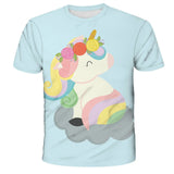 3D Girls Unicorn T-shirt Kids Clothes Donut Unicorn T-shirts for Kids Summer Kids Tops Suit Birthday Gift for Children Clothing