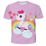 3D Girls Unicorn T-shirt Kids Clothes Donut Unicorn T-shirts for Kids Summer Kids Tops Suit Birthday Gift for Children Clothing