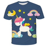 3D Girls Unicorn T-shirt Kids Clothes Donut Unicorn T-shirts for Kids Summer Kids Tops Suit Birthday Gift for Children Clothing
