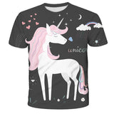 3D Girls Unicorn T-shirt Kids Clothes Donut Unicorn T-shirts for Kids Summer Kids Tops Suit Birthday Gift for Children Clothing