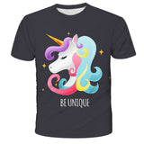 3D Girls Unicorn T-shirt Kids Clothes Donut Unicorn T-shirts for Kids Summer Kids Tops Suit Birthday Gift for Children Clothing