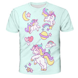 3D Girls Unicorn T-shirt Kids Clothes Donut Unicorn T-shirts for Kids Summer Kids Tops Suit Birthday Gift for Children Clothing