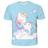 3D Girls Unicorn T-shirt Kids Clothes Donut Unicorn T-shirts for Kids Summer Kids Tops Suit Birthday Gift for Children Clothing