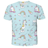 3D Girls Unicorn T-shirt Kids Clothes Donut Unicorn T-shirts for Kids Summer Kids Tops Suit Birthday Gift for Children Clothing