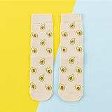 Chaussettes donuts colorées pour femmes Fruit / Banane / Avocat / Citron / Oeuf  / Cookie